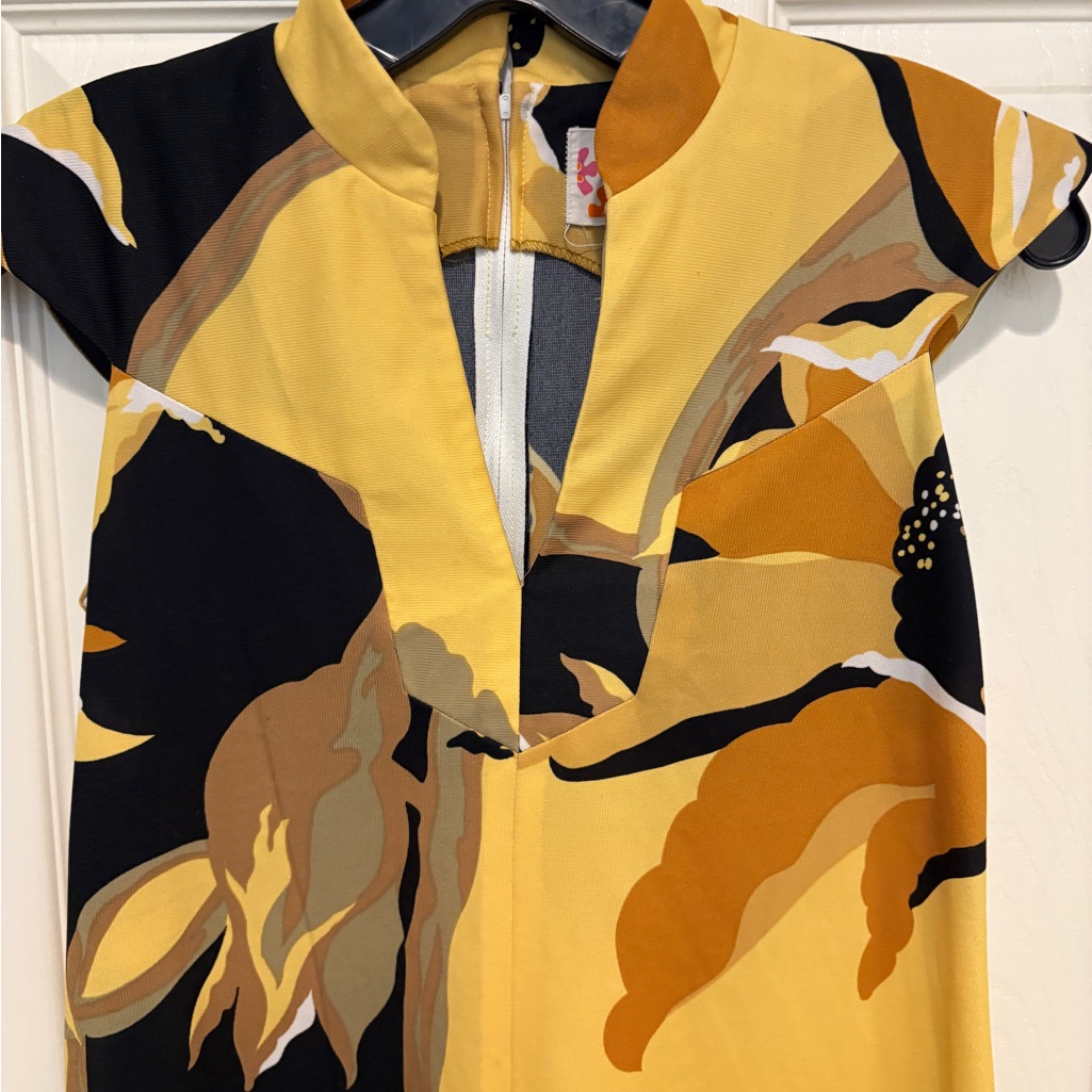 Elegant Yellow And Black Maxi Dress